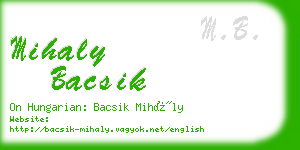 mihaly bacsik business card